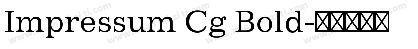 Impressum Cg Bold字体转换